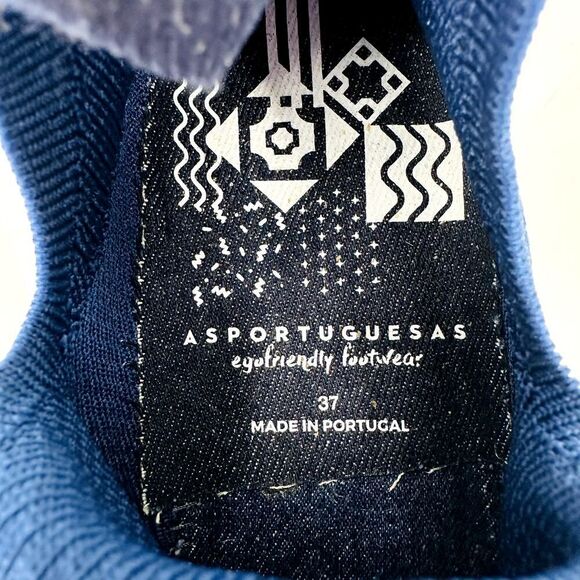 Asportuguesas Knit Platform Clip Slip on Sneaker Shoe Blue Womens size 6.5 New - Picture 7 of 8